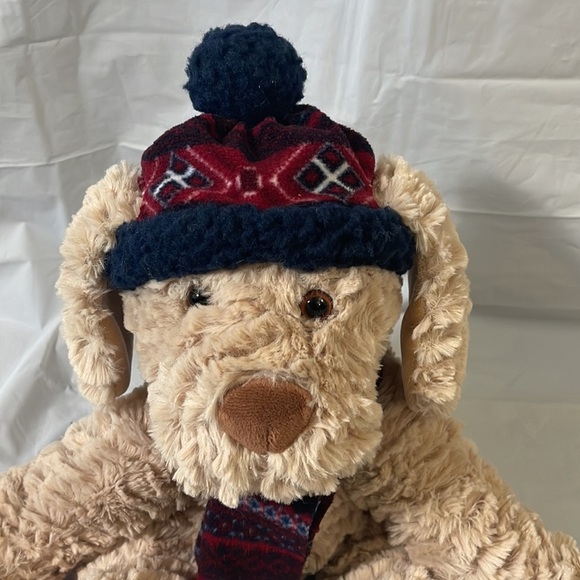 Gentle Treasures brand plush dog with hat and scarf - Picture 2 of 8
